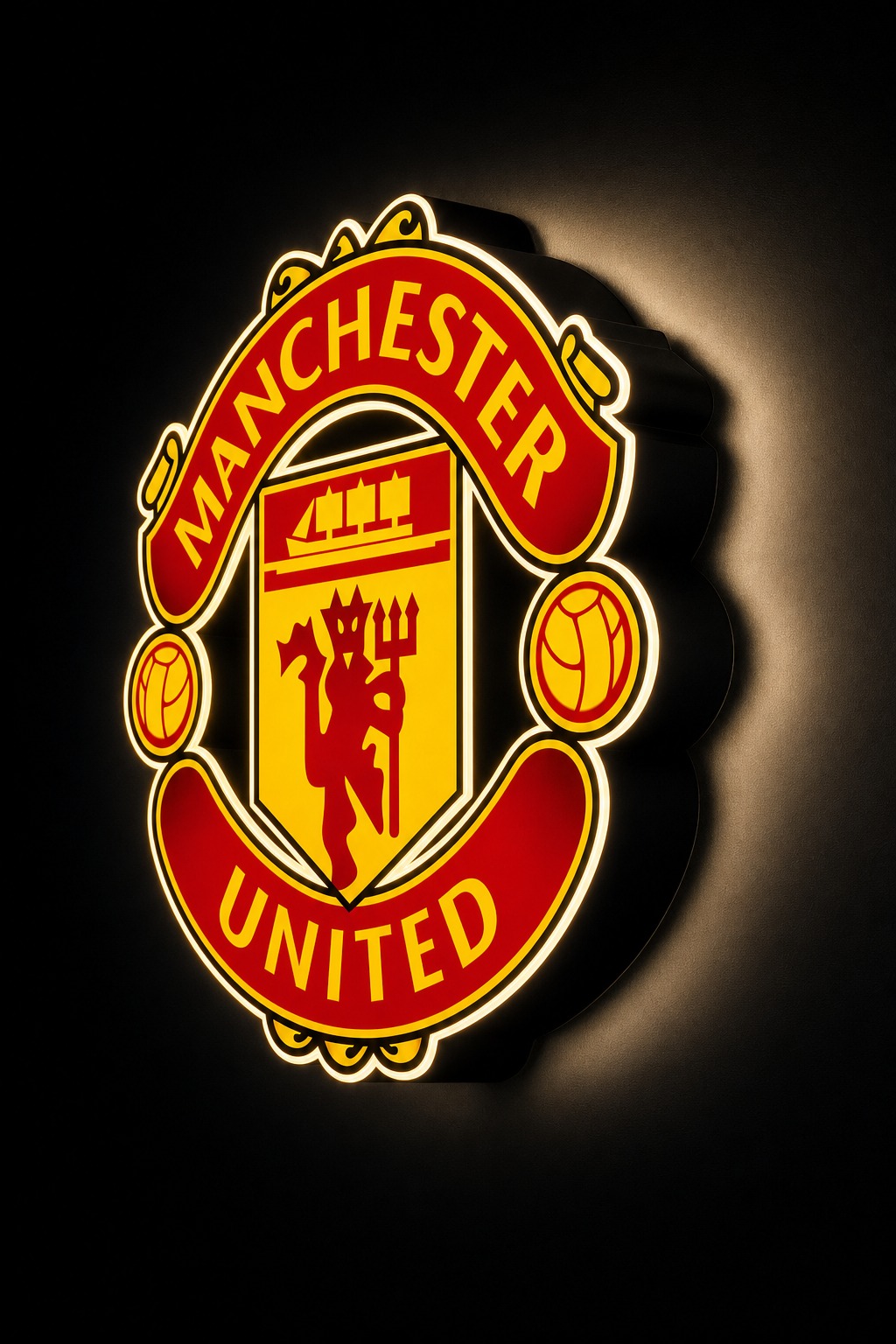 Manchester United LED-Leuchtschild Rückansicht