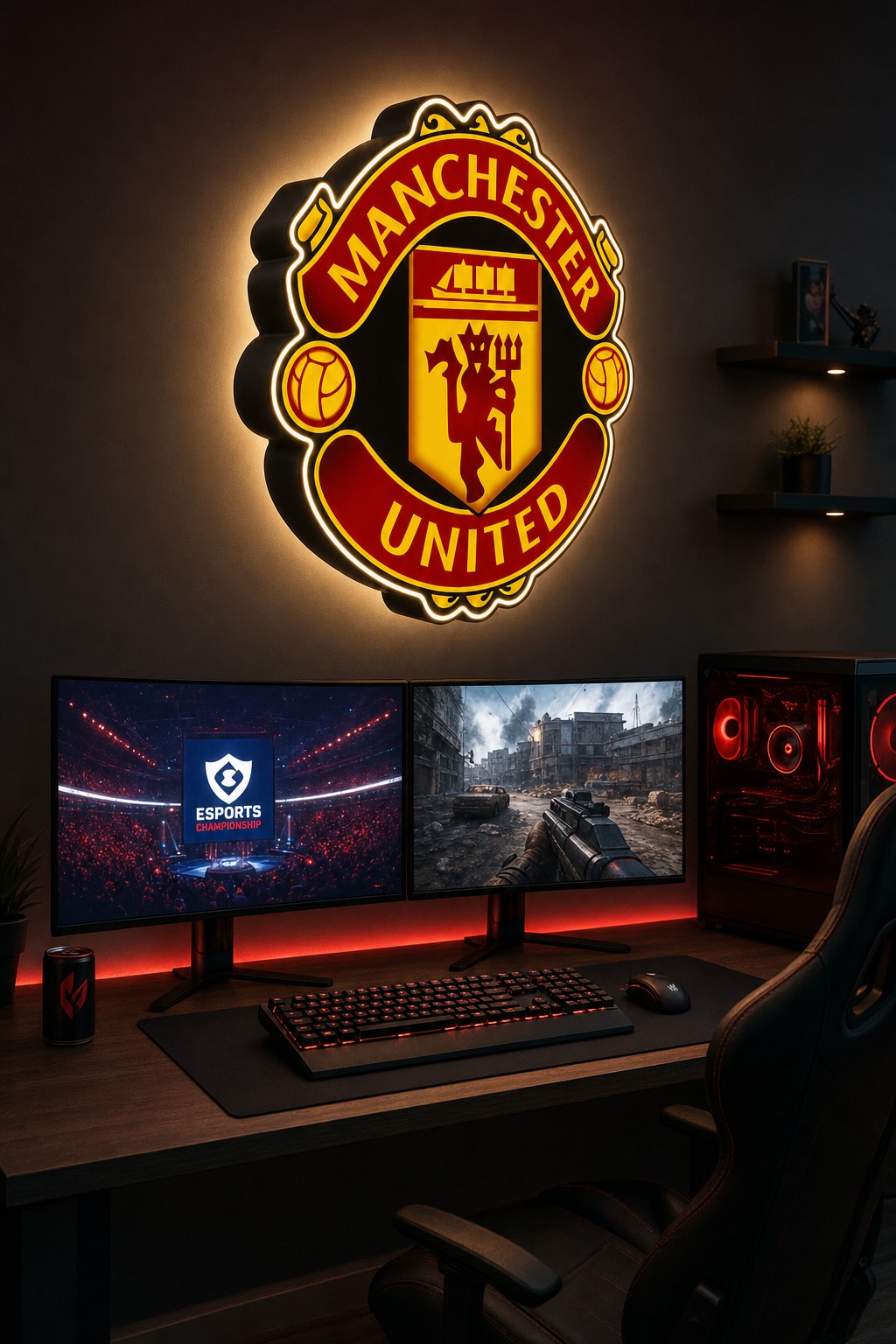 Manchester United LED Gaming Setup