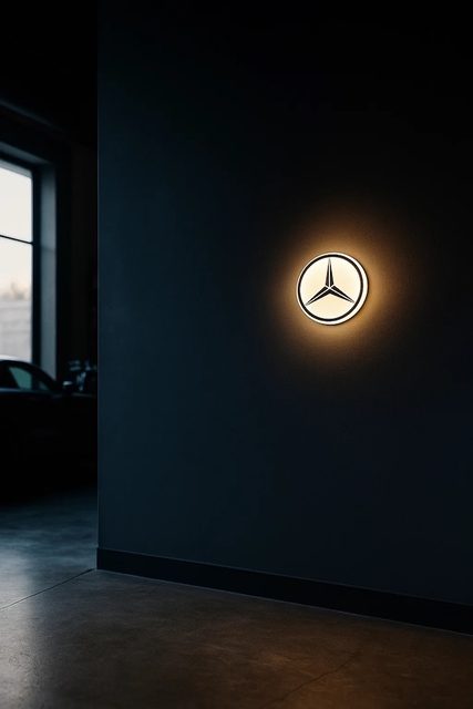 Mercedes-Benz LED-Leuchtschild Wanddeko Autodeko Geschenk