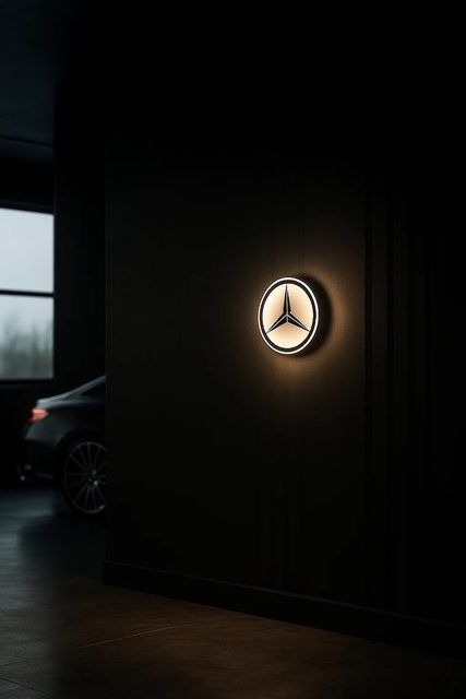 Mercedes-Benz LED-Leuchtschild Wanddeko Autodeko Geschenk