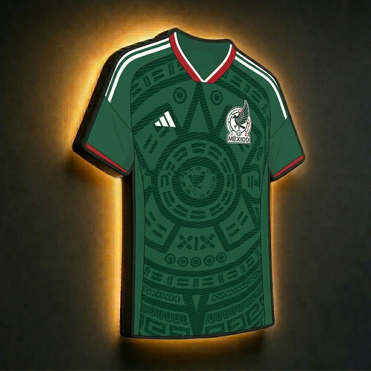 Mexiko WM 2026 LED-Trikot-Lampe (personalisiert mit Wunschname + Nummer)