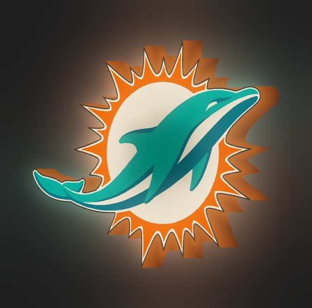 Miami Dolphins LED-Leuchtschild leuchtend