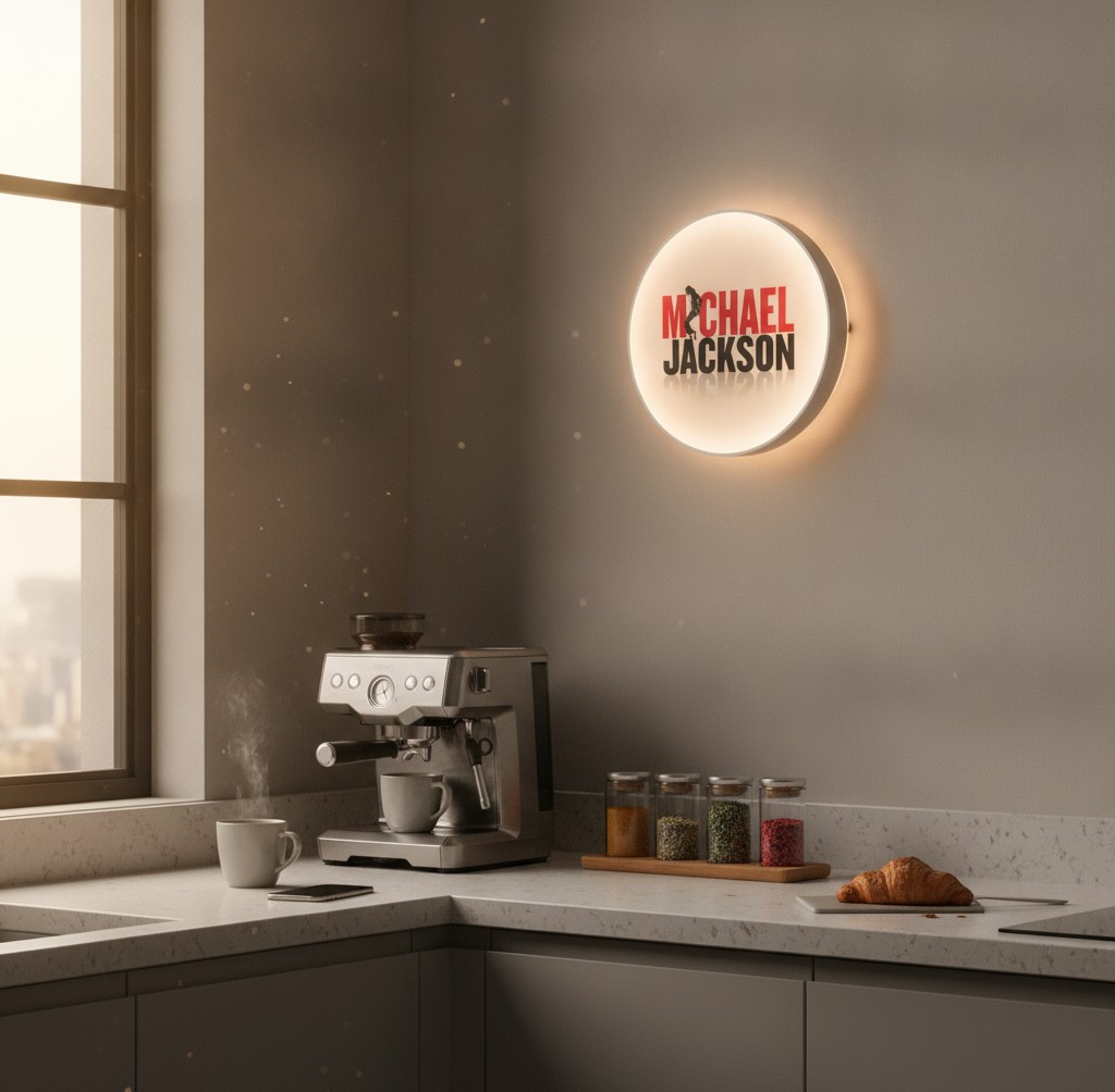 Michael Jackson LED-Leuchtschild Wanddeko Musik-Deko Geschenk - Mockup