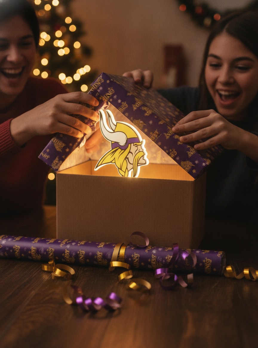 Minnesota Vikings LED-Leuchtschild Wanddeko Fandeko Geschenk - Mockup