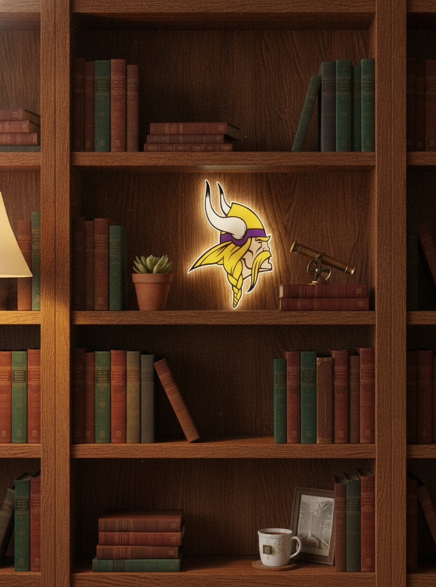 Minnesota Vikings LED-Leuchtschild Wanddeko Fandeko Geschenk - Mockup