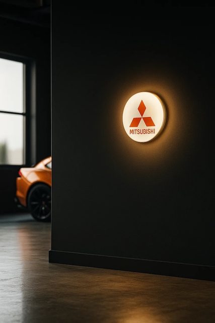 Mitsubishi LED-Leuchtschild Wanddeko Autodeko Geschenk