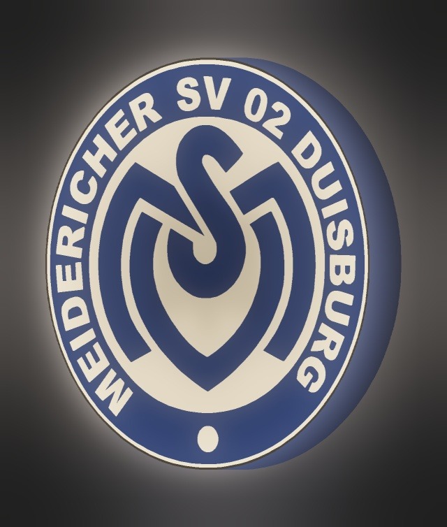 MSV Duisburg LED-Leuchtschild leuchtend