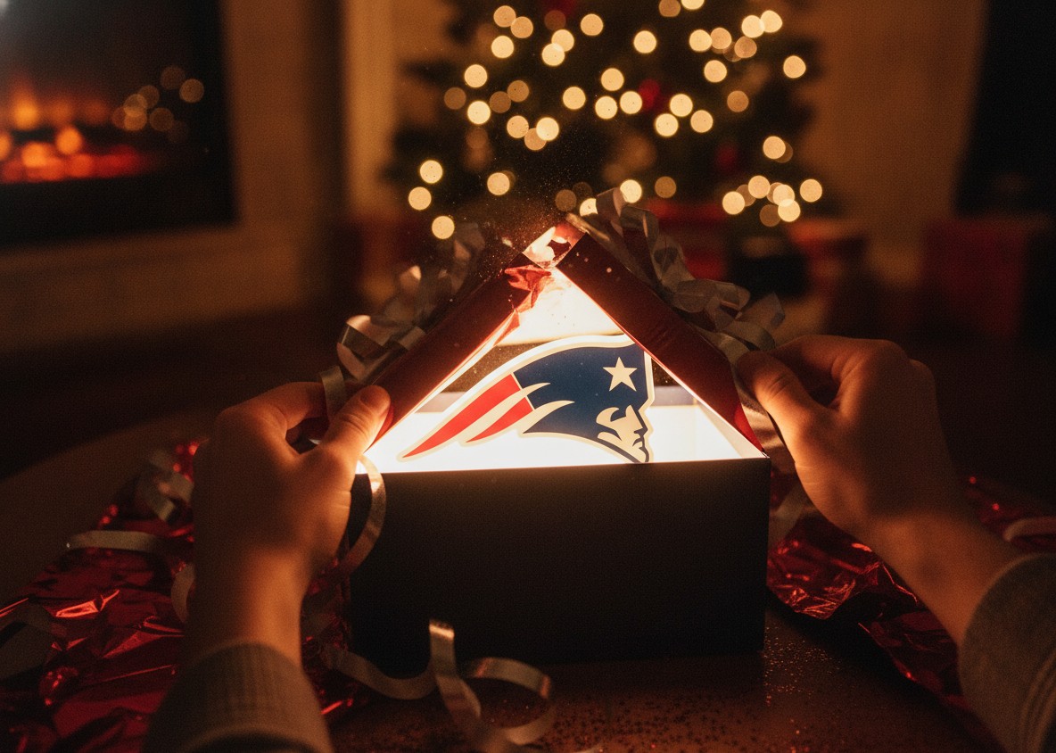 New England Patriots LED-Leuchtschild Wanddeko Fandeko Geschenk - Mockup