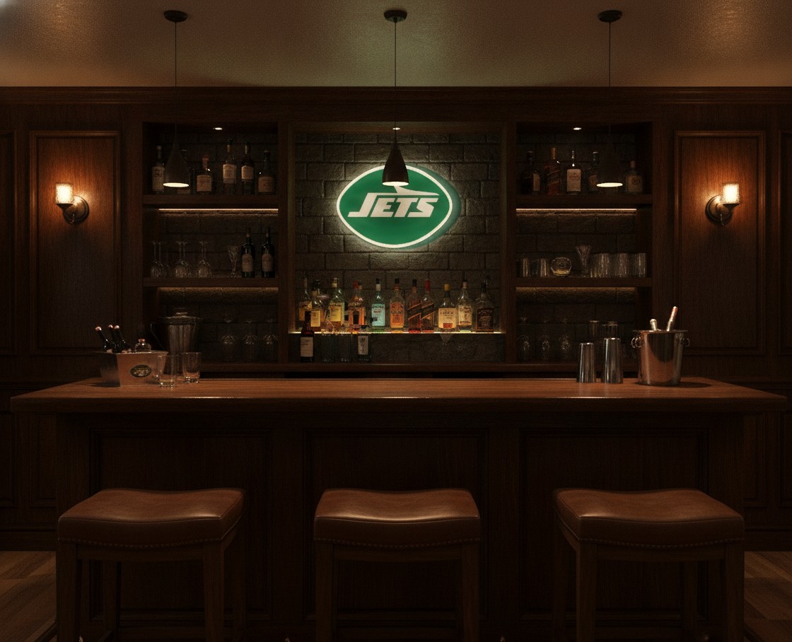 New York Jets LED-Leuchtschild Wanddeko Fandeko Geschenk - Mockup