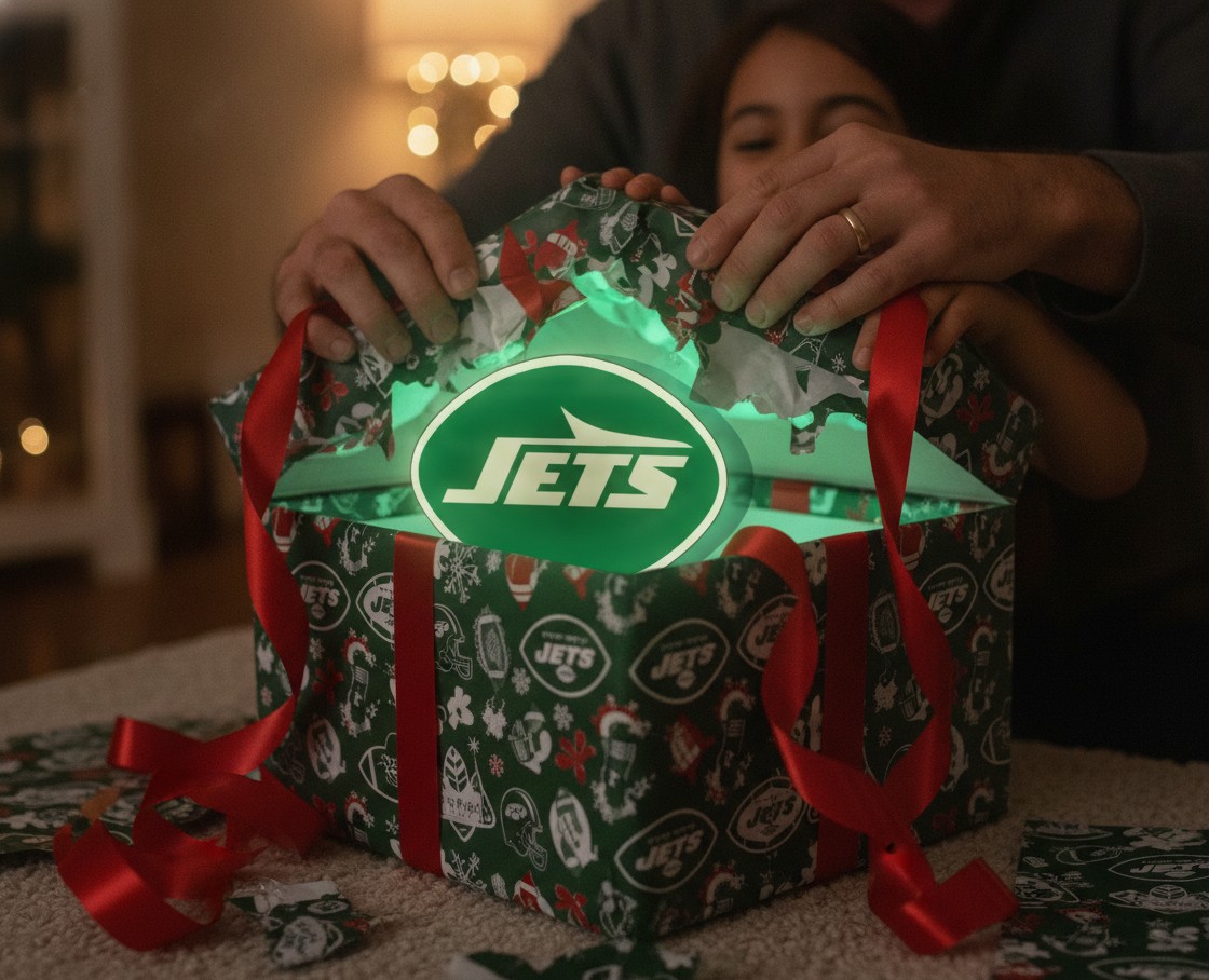 New York Jets LED-Leuchtschild Wanddeko Fandeko Geschenk - Mockup