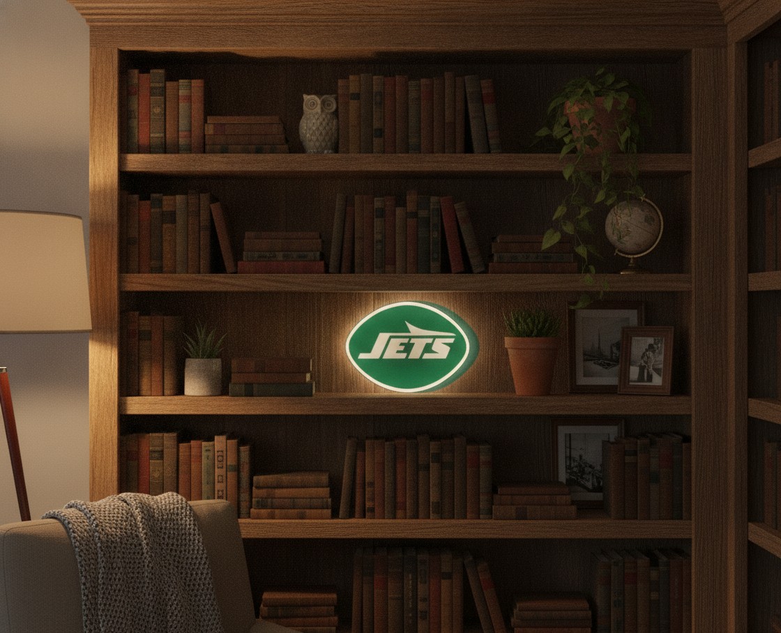 New York Jets LED-Leuchtschild Wanddeko Fandeko Geschenk - Mockup