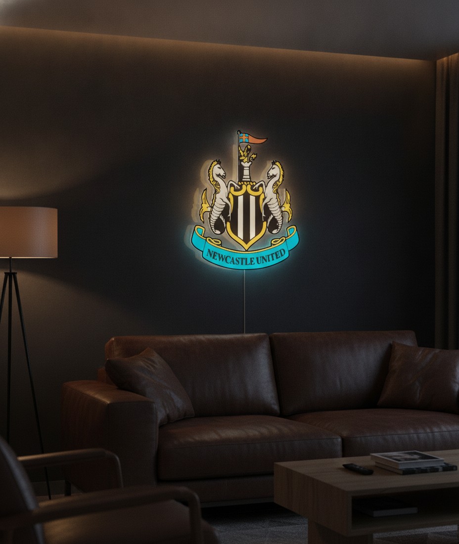 Newcastle United LED-Leuchtschild Wanddeko Fandeko Geschenk - Mockup
