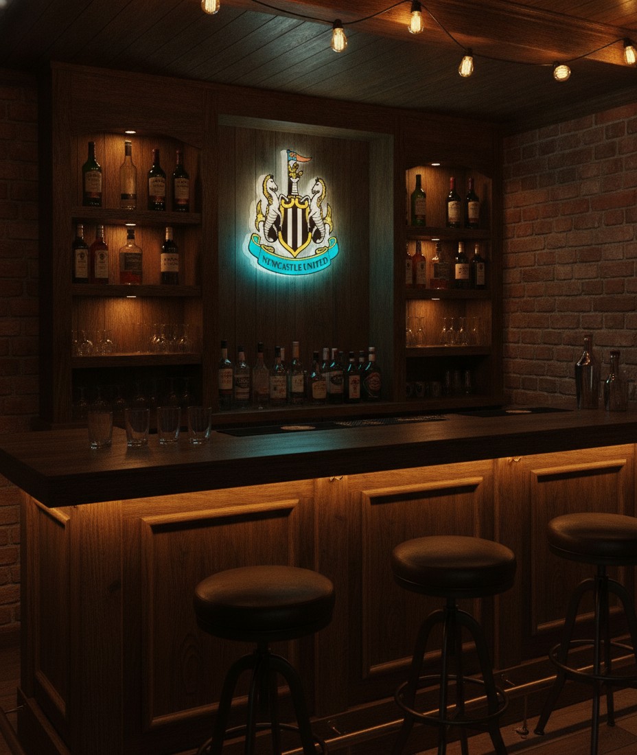 Newcastle United LED-Leuchtschild Wanddeko Fandeko Geschenk - Mockup