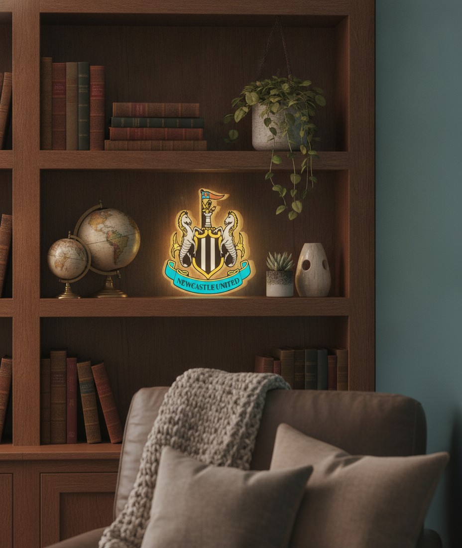 Newcastle United LED-Leuchtschild Wanddeko Fandeko Geschenk - Mockup