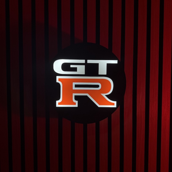 Nissan GT-R LED-Leuchtschild Wanddeko Autodeko Geschenk