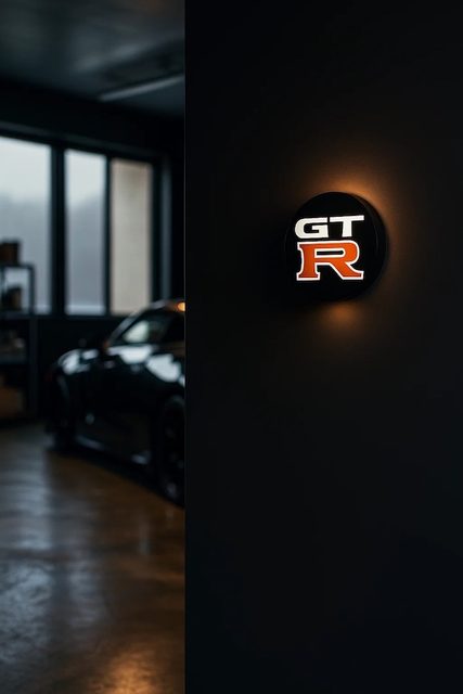 Nissan GT-R LED-Leuchtschild Wanddeko Autodeko Geschenk