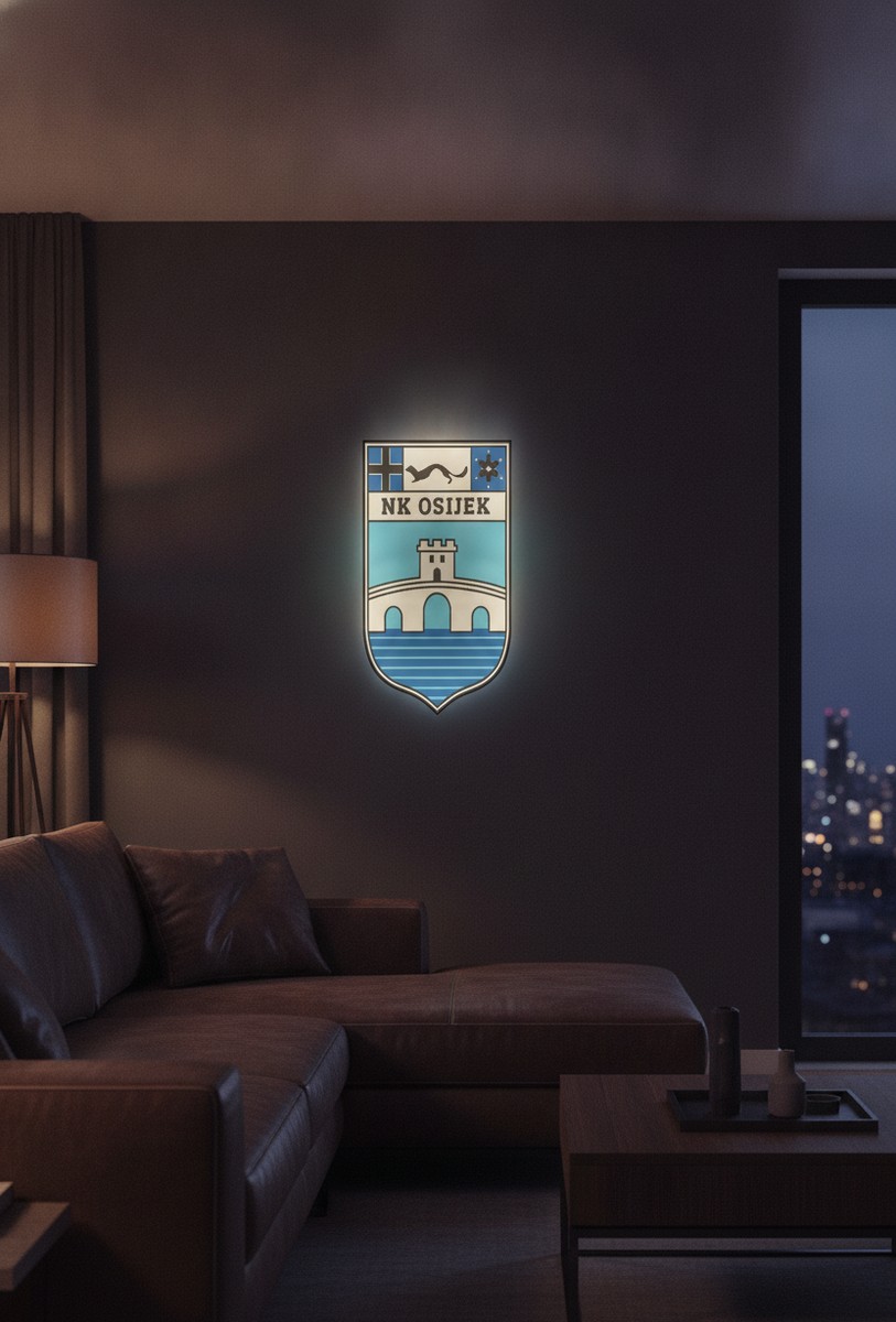 NK Osijek LED-Leuchtschild Wanddeko Fandeko Geschenk - Mockup