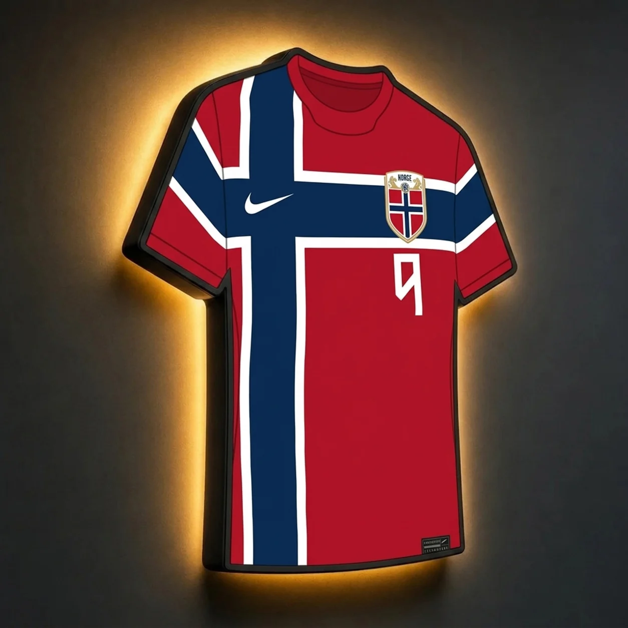 Norwegen WM 2026 LED-Trikot-Lampe (personalisiert mit Wunschname + Nummer)