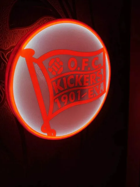 Offenbacher Kickers LED-Leuchtschild mit 3D-Effekt in verschiedenen Größen