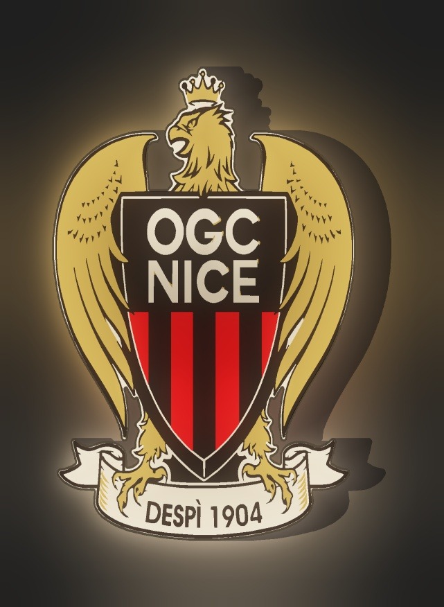 OGC Nizza LED-Leuchtschild leuchtend