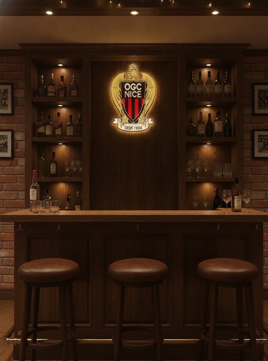 OGC Nizza LED-Leuchtschild Wanddeko Fandeko Geschenk - Mockup