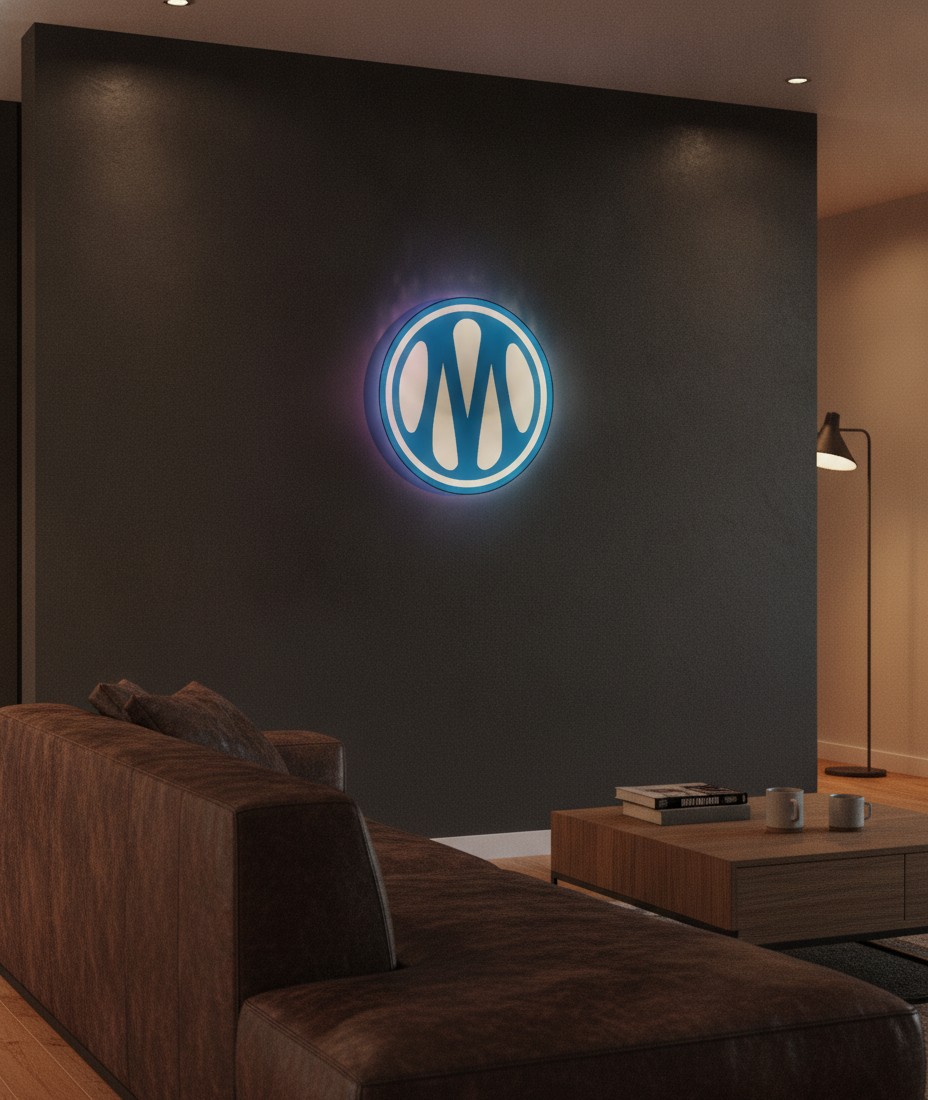 Olympique Marseille LED-Leuchtschild Wanddeko Fandeko Geschenk - Mockup