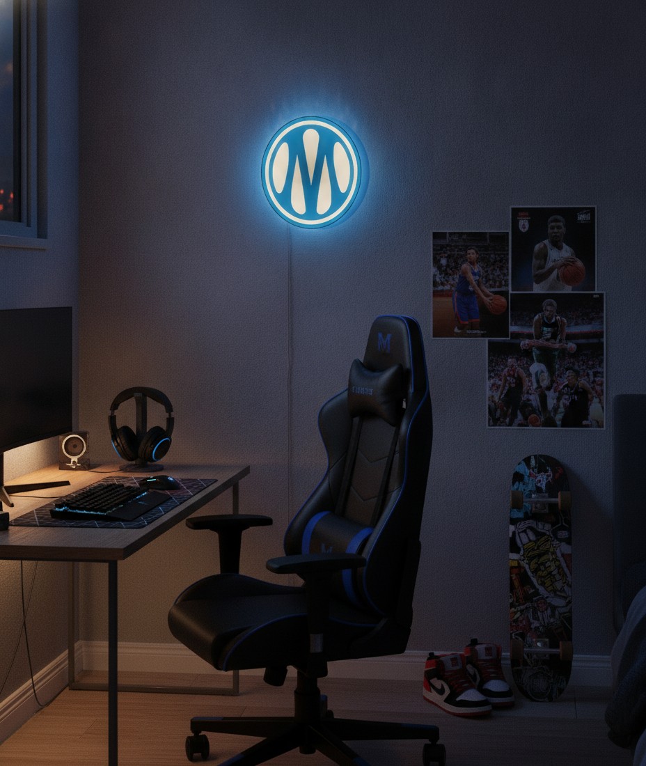 Olympique Marseille LED-Leuchtschild Wanddeko Fandeko Geschenk - Mockup