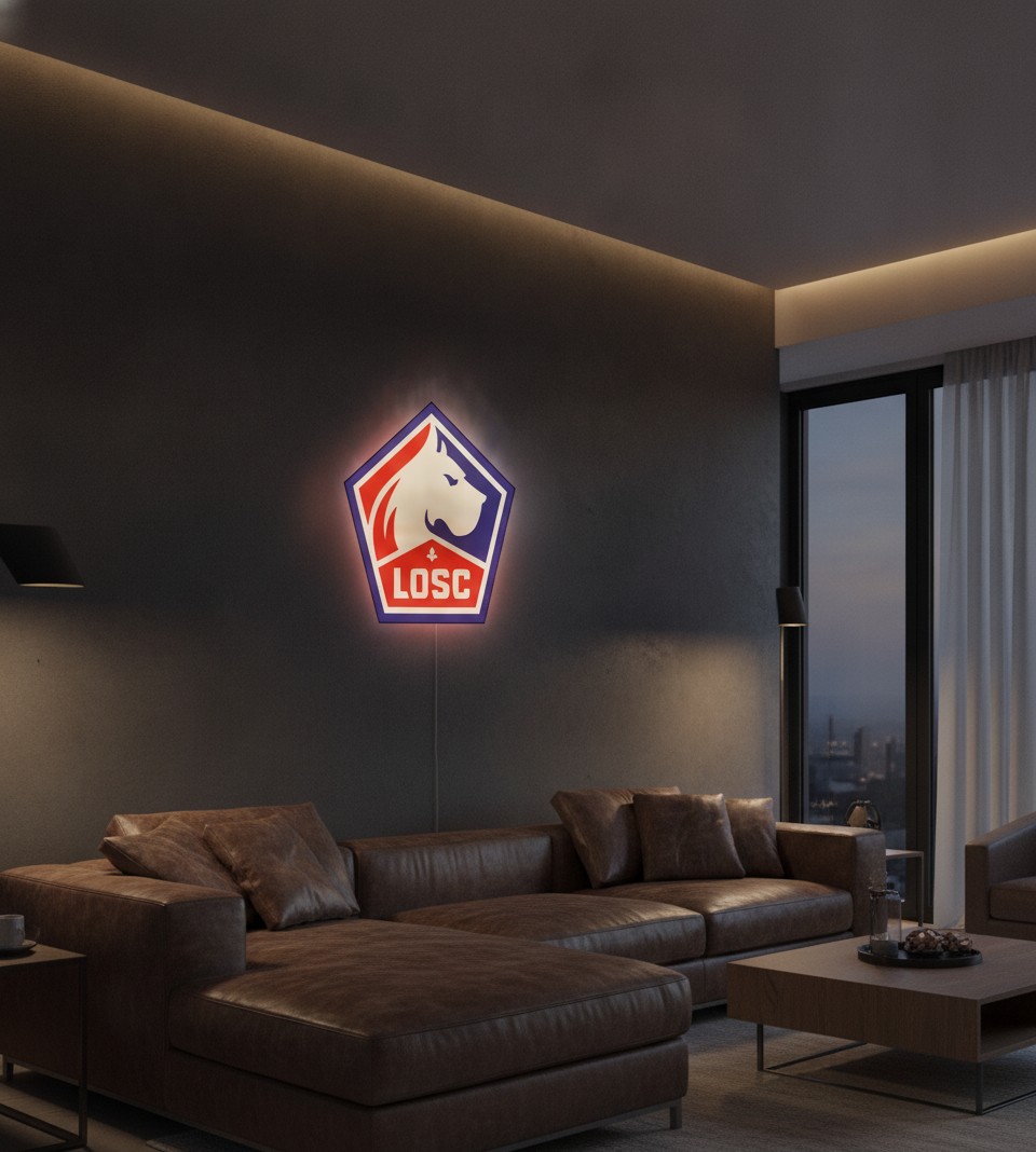 OSC Lille LED-Leuchtschild Wanddeko Fandeko Geschenk - Mockup