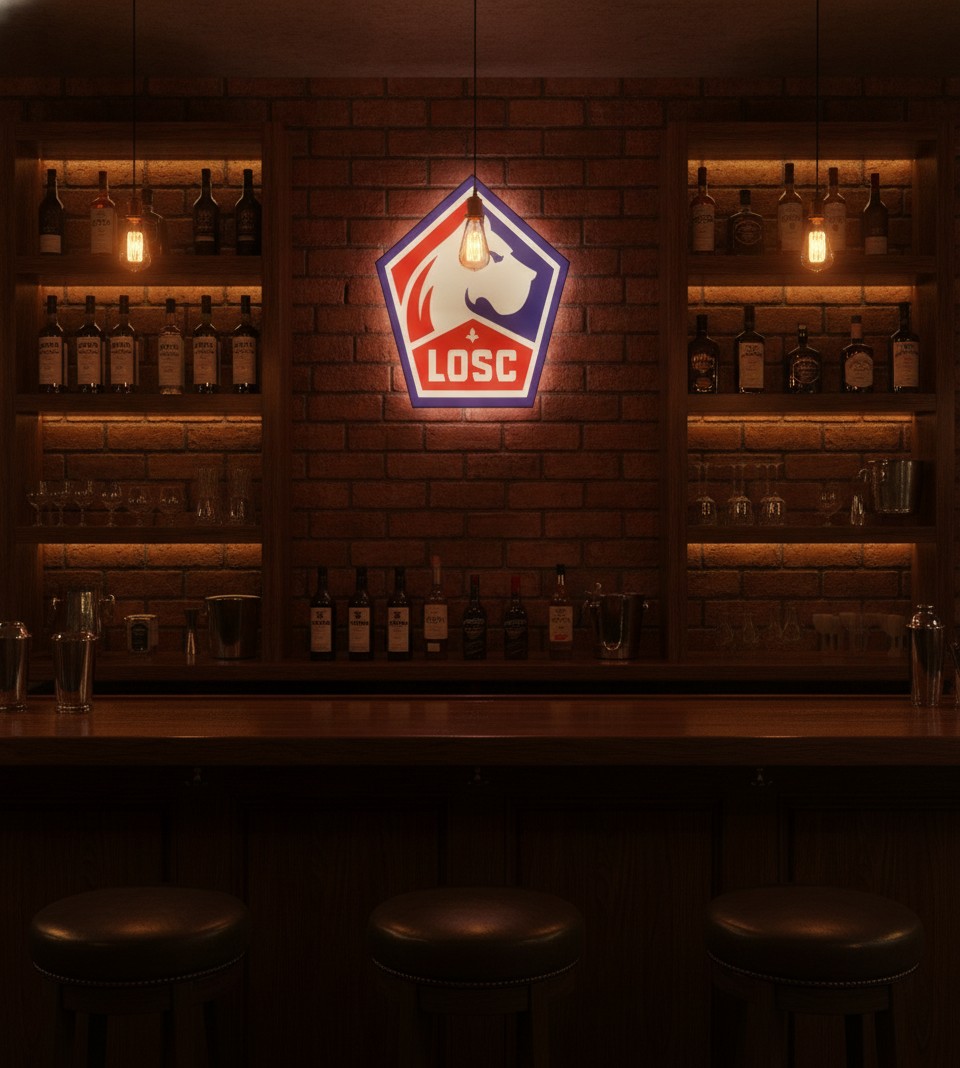 OSC Lille LED-Leuchtschild Wanddeko Fandeko Geschenk - Mockup