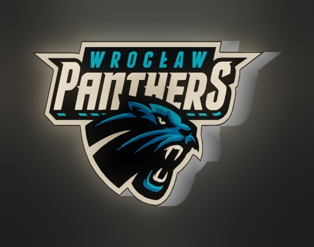 Panthers Wrocław LED-Leuchtschild leuchtend