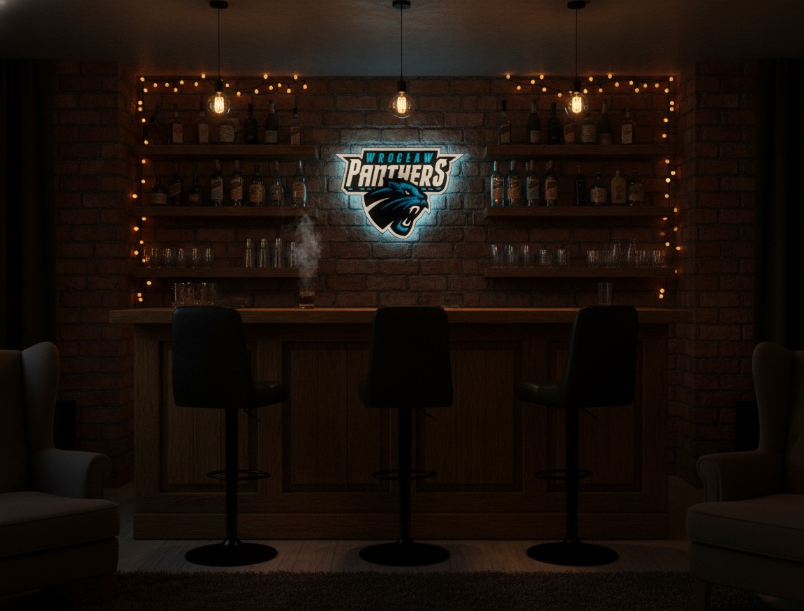 Panthers Wrocław LED-Leuchtschild Wanddeko Fandeko Geschenk - Mockup
