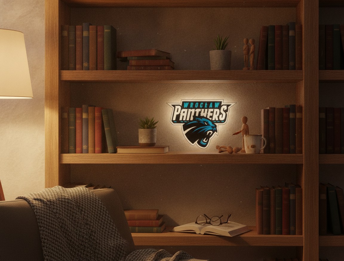 Panthers Wrocław LED-Leuchtschild Wanddeko Fandeko Geschenk - Mockup