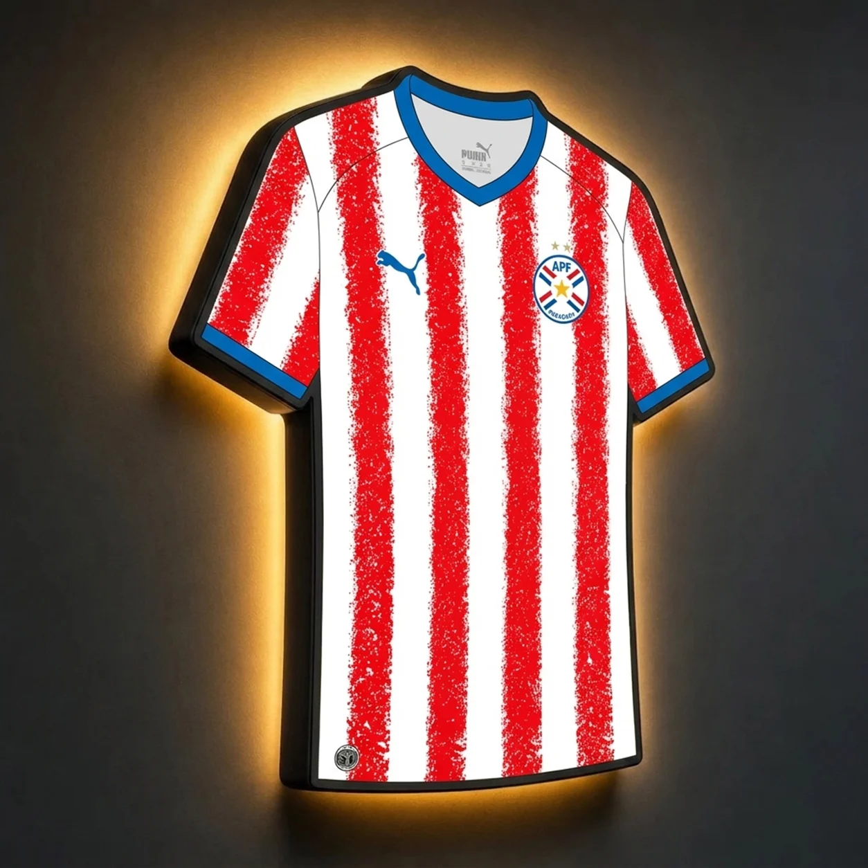 Paraguay WM 2026 LED-Trikot-Lampe (personalisiert mit Wunschname + Nummer)