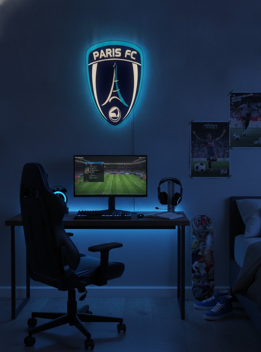 Paris FC LED-Leuchtschild Wanddeko Fandeko Geschenk - Mockup