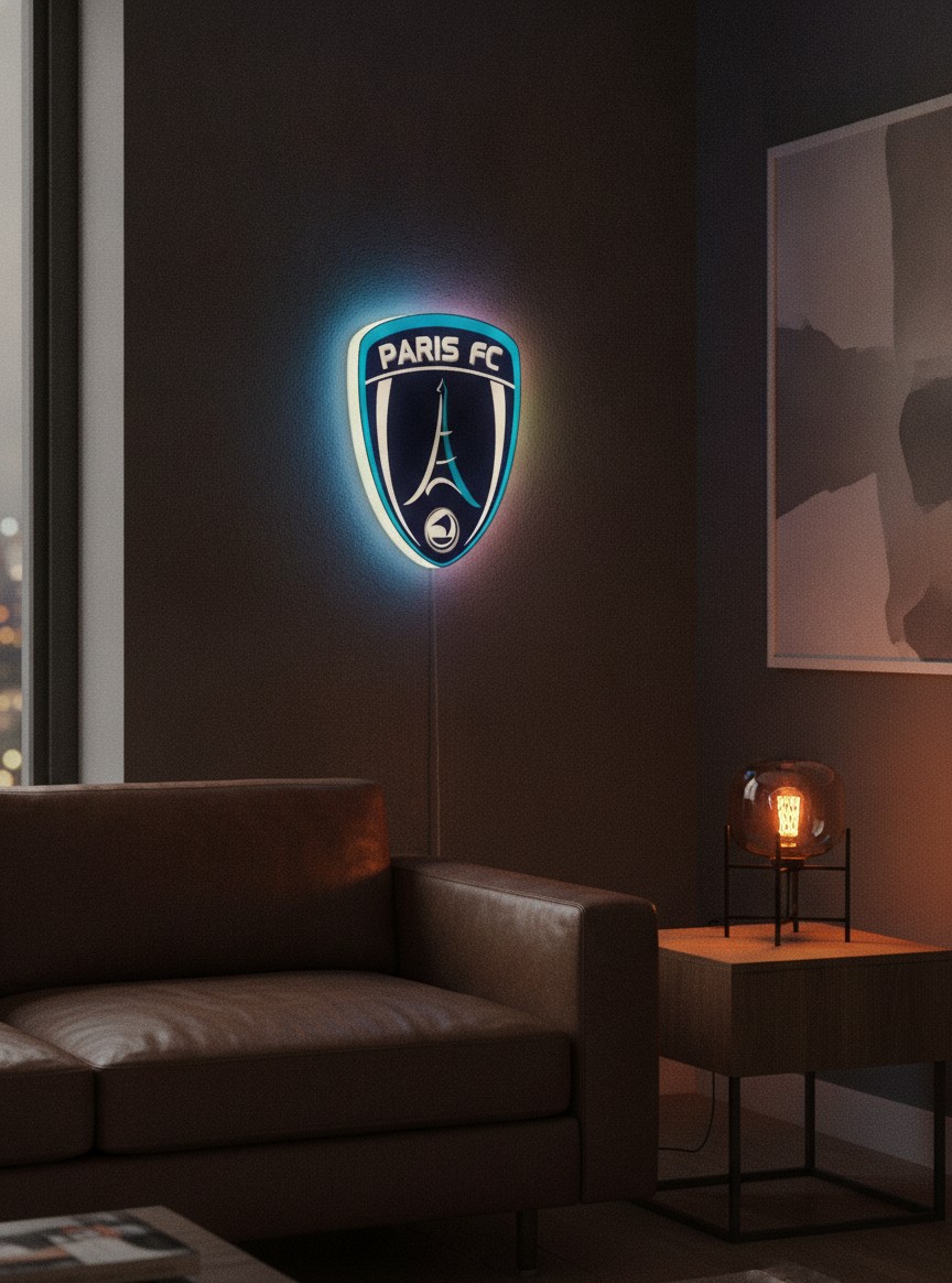 Paris FC LED-Leuchtschild Wanddeko Fandeko Geschenk - Mockup
