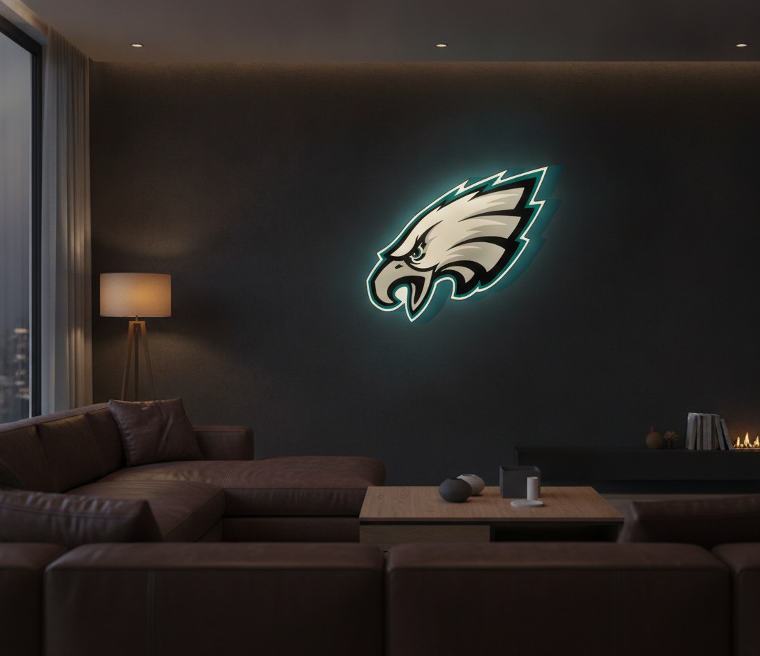 Philadelphia Eagles LED-Leuchtschild Wanddeko Fandeko Geschenk - Mockup