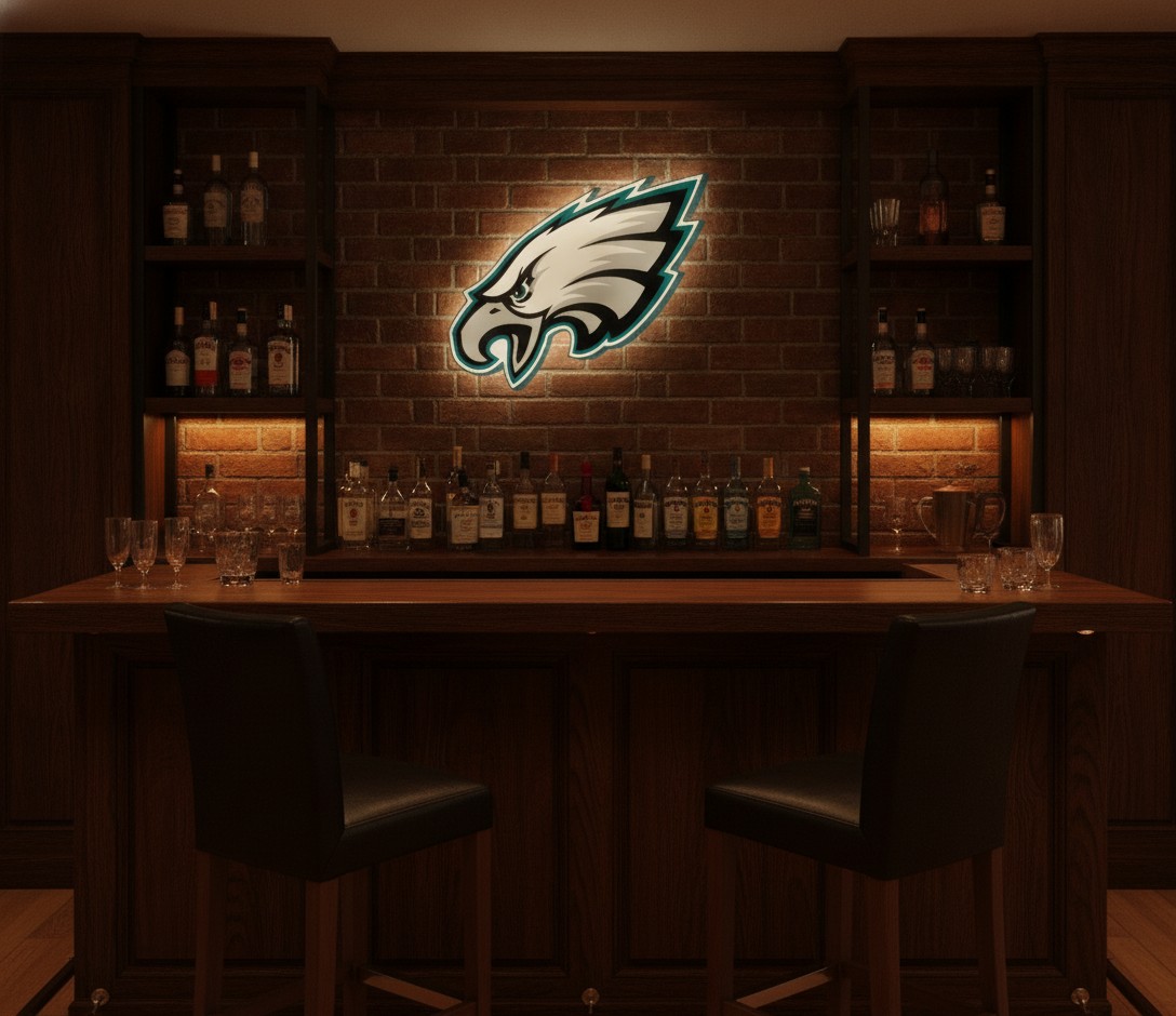 Philadelphia Eagles LED-Leuchtschild Wanddeko Fandeko Geschenk - Mockup