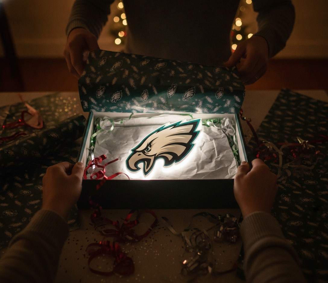 Philadelphia Eagles LED-Leuchtschild Wanddeko Fandeko Geschenk - Mockup