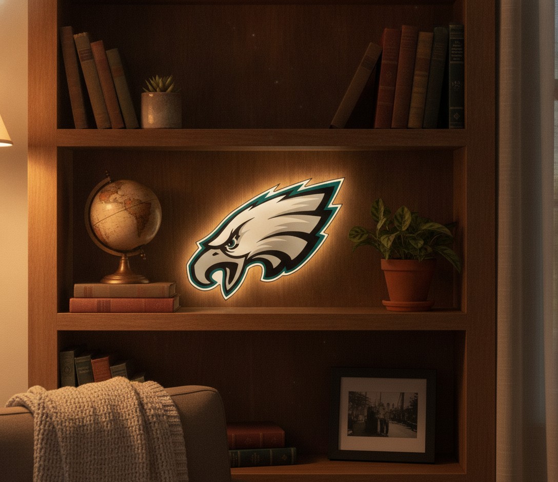 Philadelphia Eagles LED-Leuchtschild Wanddeko Fandeko Geschenk - Mockup