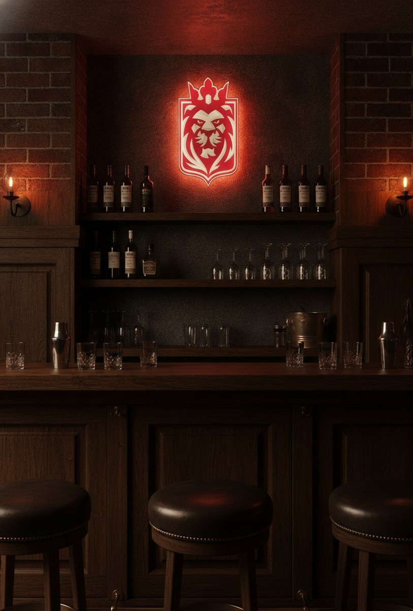 Prague Lions LED-Leuchtschild Wanddeko Fandeko Geschenk - Mockup