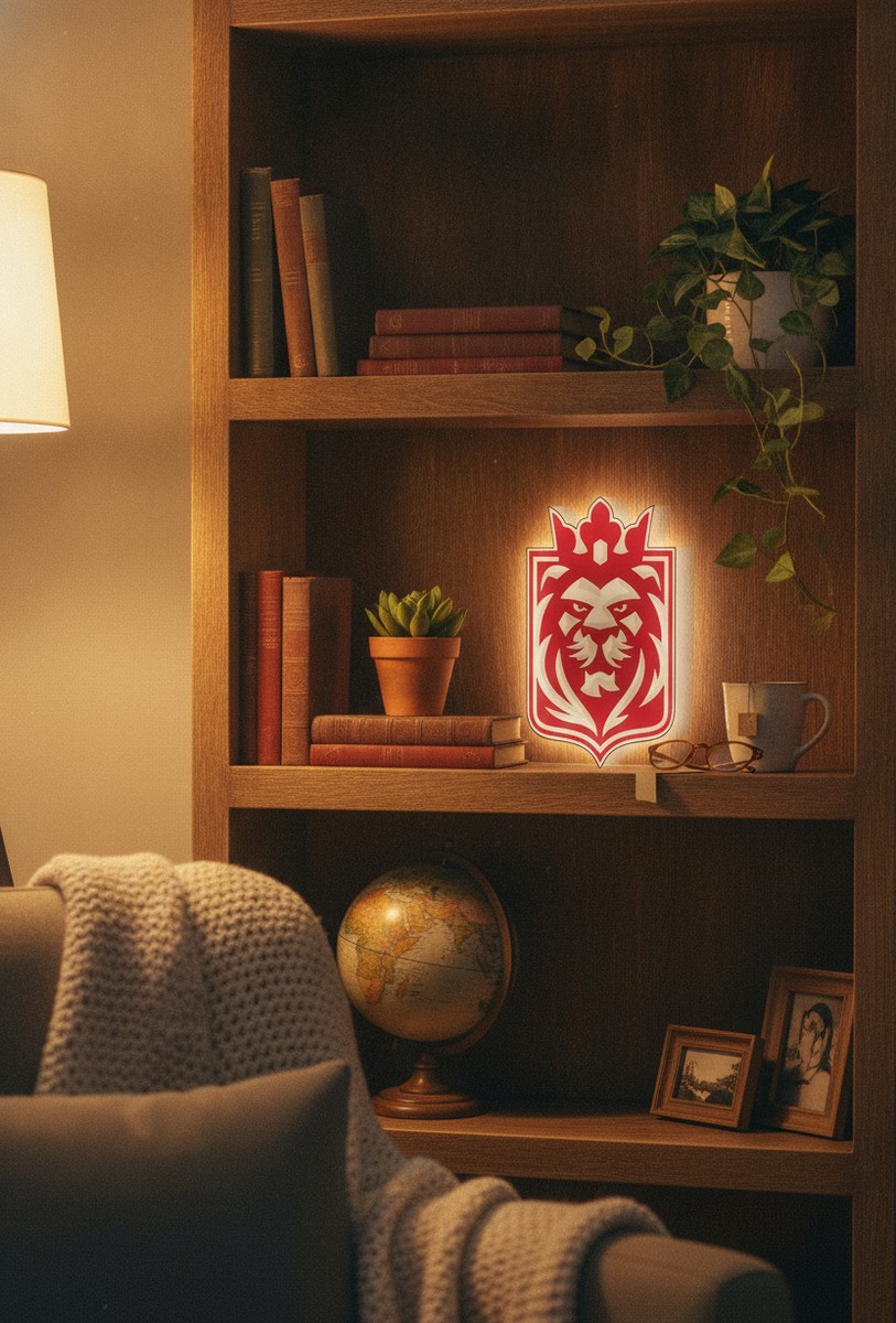 Prague Lions LED-Leuchtschild Wanddeko Fandeko Geschenk - Mockup