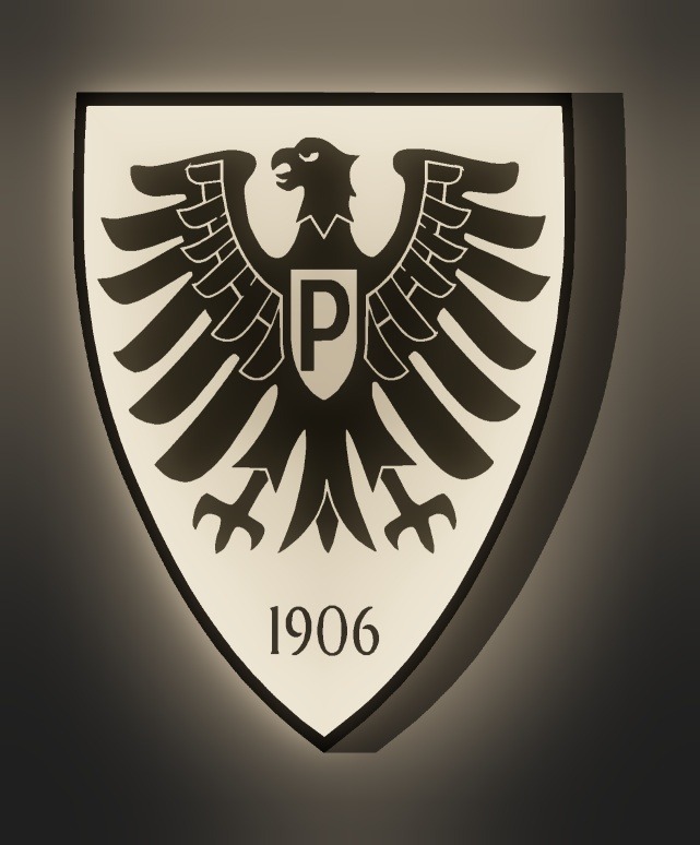 Preußen Münster LED-Leuchtschild leuchtend