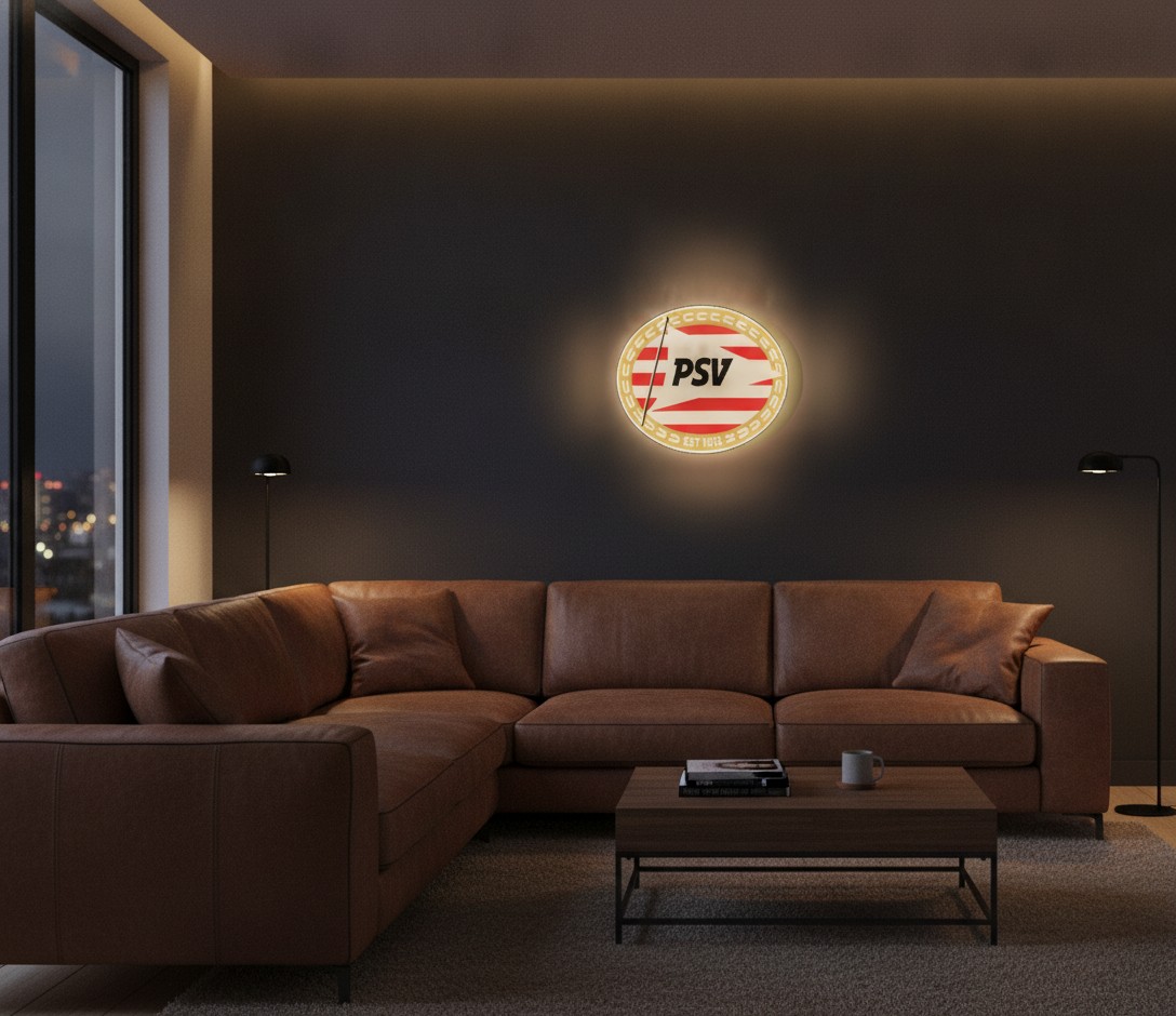 PSV Eindhoven LED-Leuchtschild Wanddeko Fandeko Geschenk - Mockup