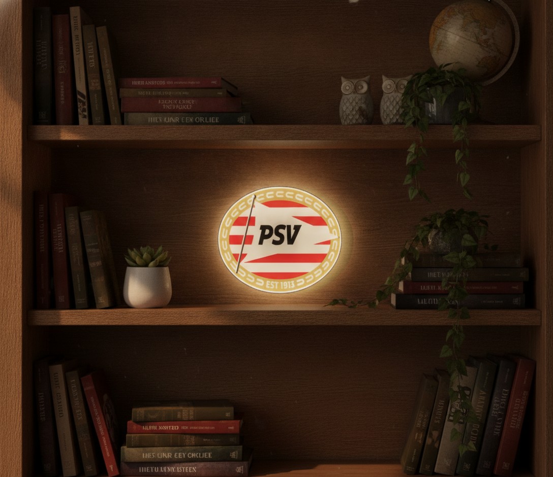 PSV Eindhoven LED-Leuchtschild Wanddeko Fandeko Geschenk - Mockup