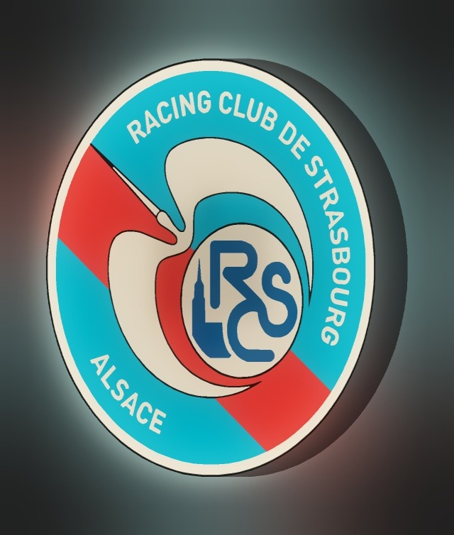 RC Straßburg LED-Leuchtschild leuchtend