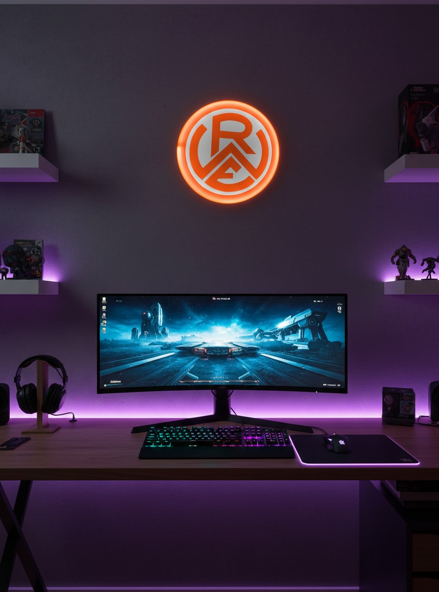 Rot-Weiss Essen LED-Leuchtschild - Mockup