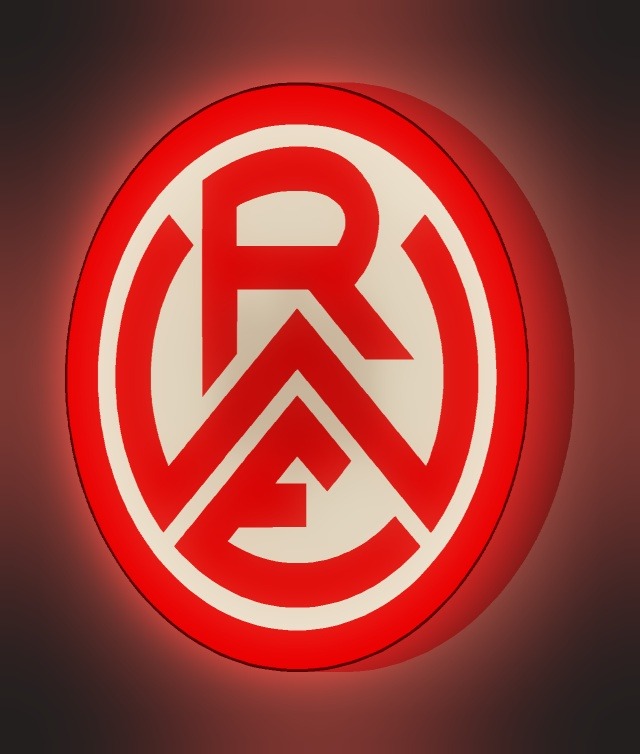 Rot-Weiss Essen LED-Leuchtschild leuchtend