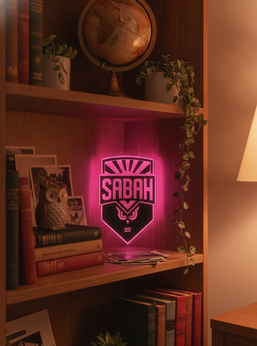 Sabah FK LED-Leuchtschild Wanddeko Fandeko Geschenk - Mockup