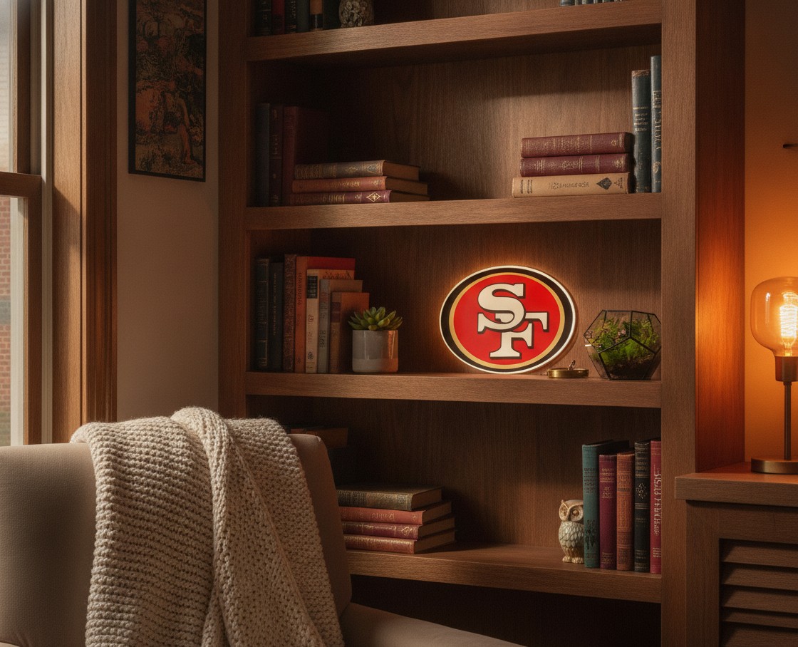 San Francisco 49ers LED-Leuchtschild Wanddeko Fandeko Geschenk - Mockup