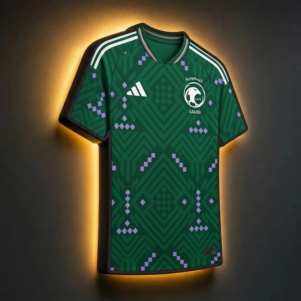 Saudi-Arabien WM 2026 LED-Trikot-Lampe (personalisiert mit Wunschname + Nummer)